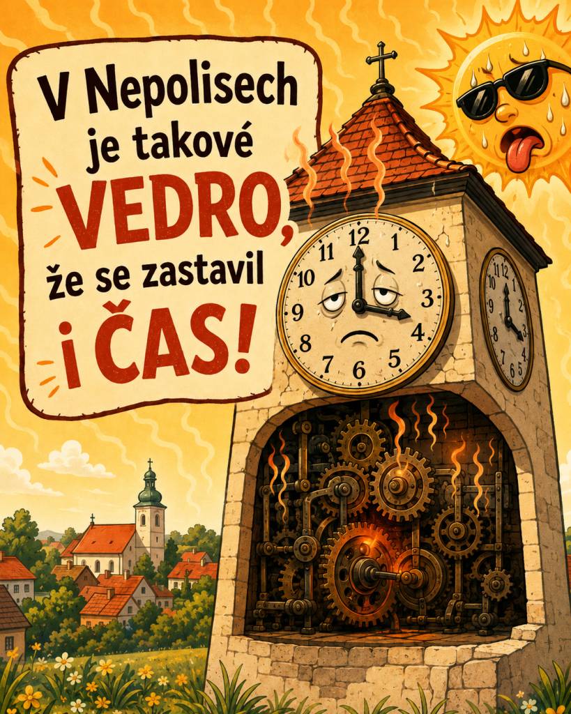 Informace o nefunkčnosti věžních hodin.