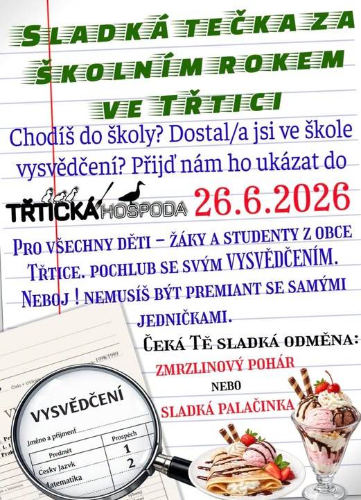 ≈ Sladká tečka za školním rokem  ≈ 11:00-14:00 - Třtická hospoda