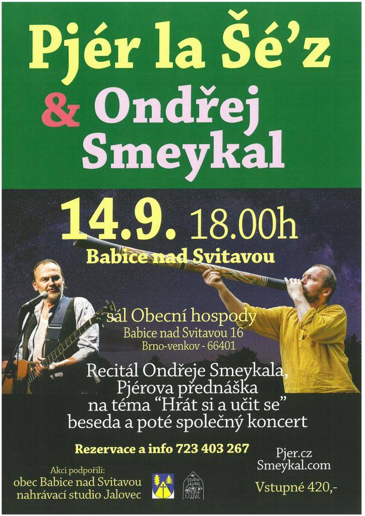 14.9.2026 18:00 hodin sál Obecní hospody Babice nad Svitavou
