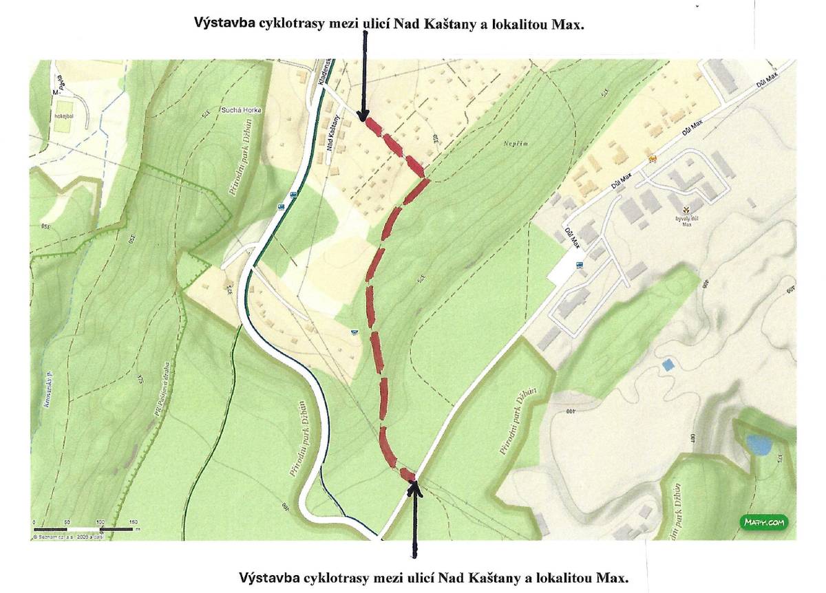 Dne 19. června 2026 byly zahájeny práce na výstavbě cyklotrasy, která propojí ulici Nad Kaštany s lokalitou Max.