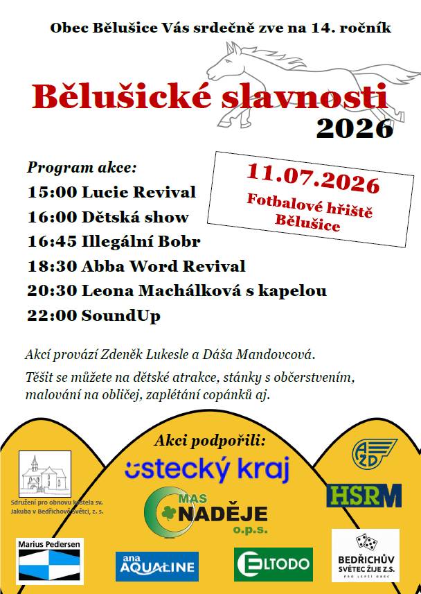 Dne 11.07.2026 na fotbalovém hřišti v Bělušicích.