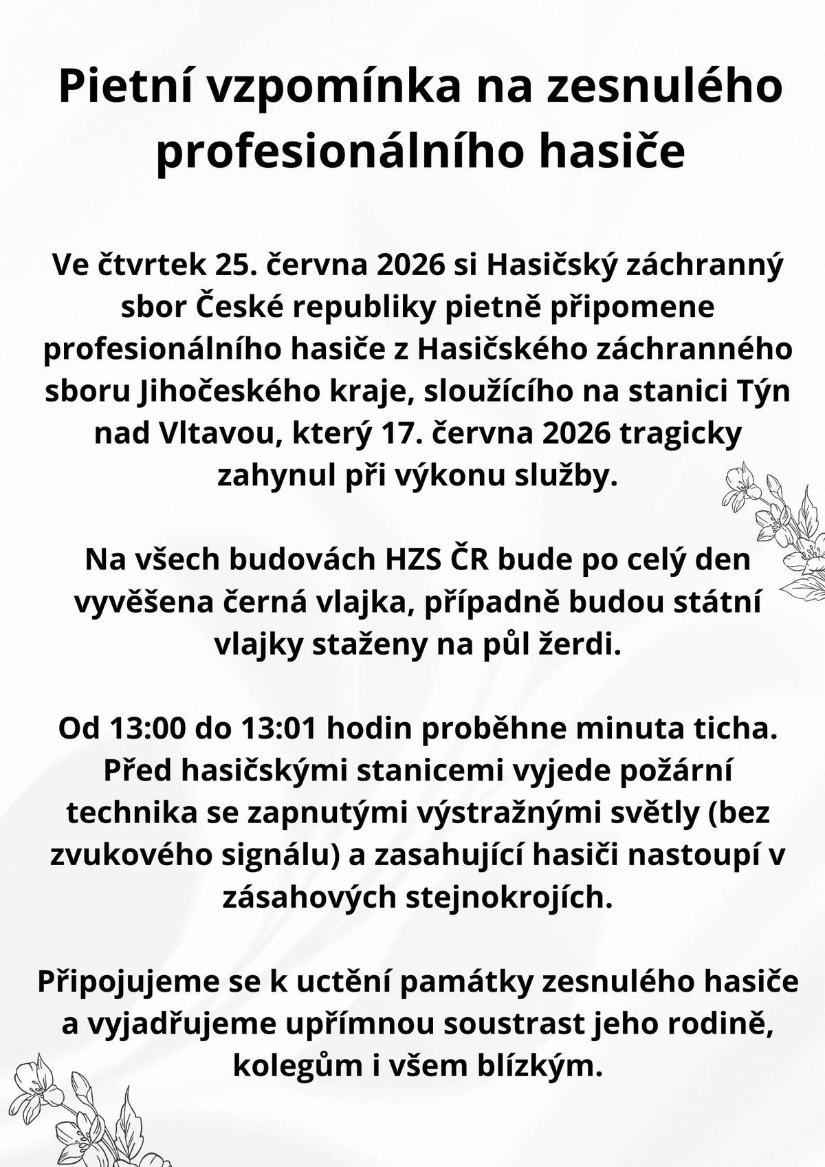 a zesnulého hasiče :-(