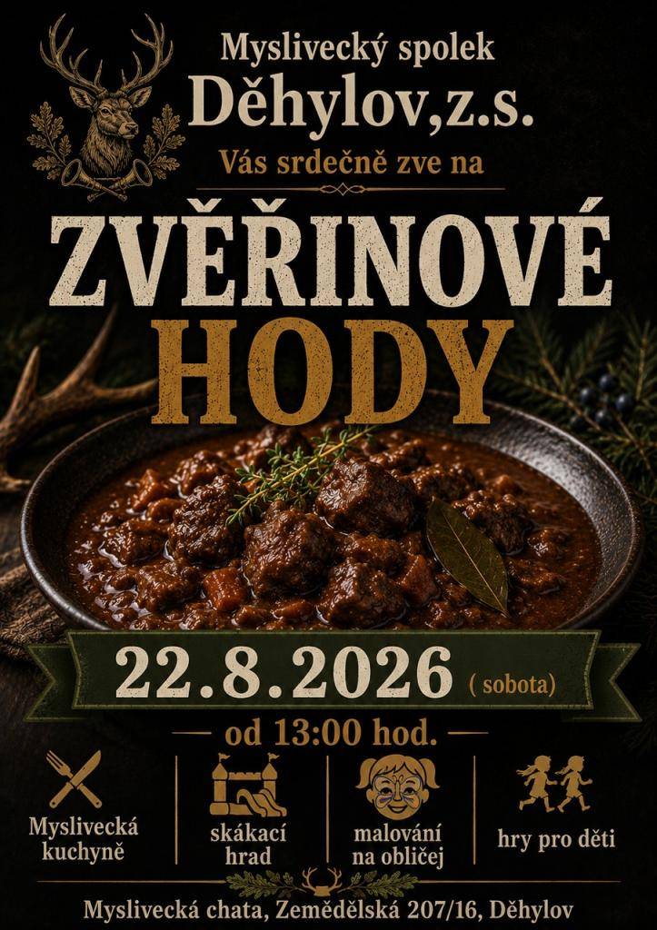 Myslivecký spolek Děhylov, z.s. Vás srdečně zve na zvěřinové hody