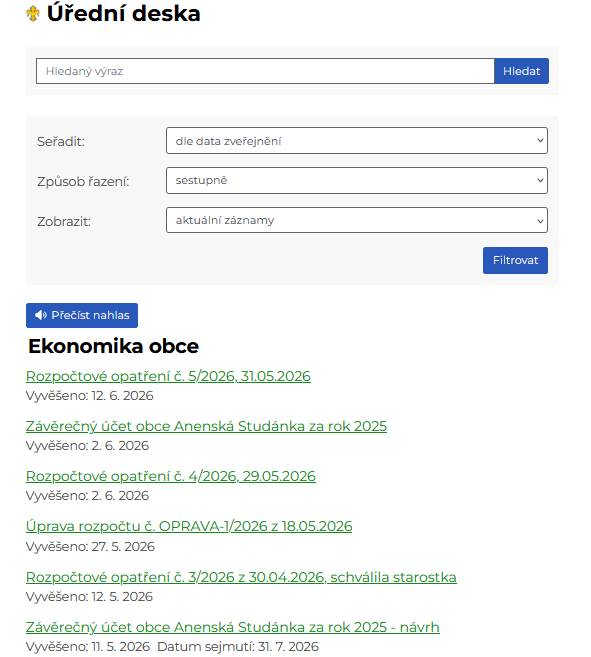 Naše obec dělá další velký krok v digitalizaci a zvyšování transparentnosti. Úspěšně jsme propojili oficiální úřední desku systému GINIS od společnosti GORDIC s našimi webovými stránkami, které spravuje Galileo Corporation. Pro občany to přináší zásadní zjednodušení přístupu k informacím.