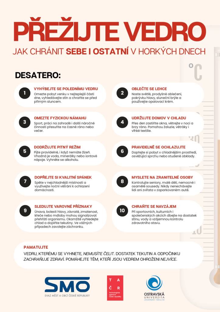 Informační leták, který může pomoci ochránit obyvatele vašeho města či obce před zdravotními riziky spojenými s extrémním horkem.
