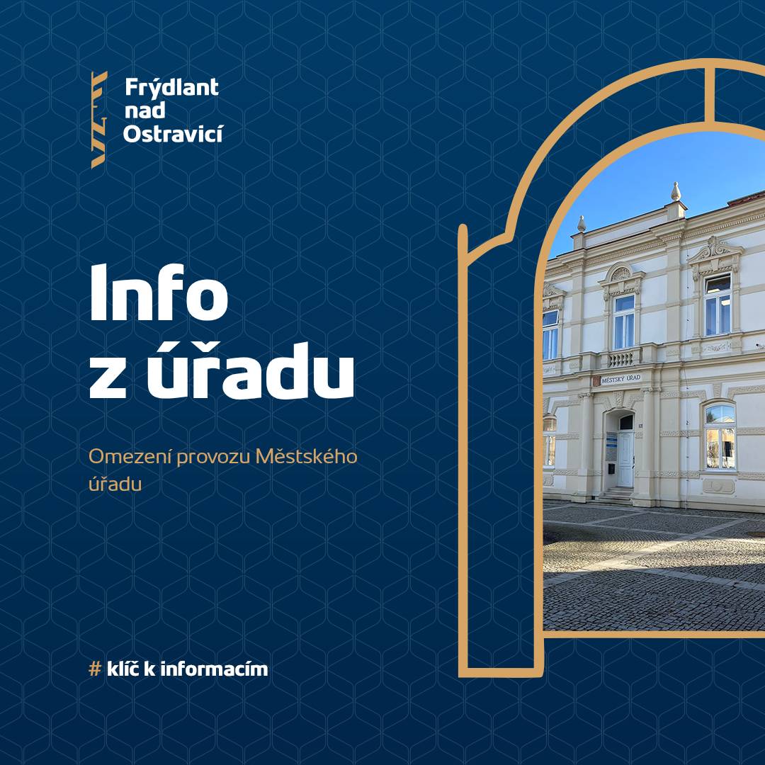 📅 V pondělí 29. června a ve středu 1. července 2026 budou z důvodu mimořádně vysokých teplot zkráceny úřední hodiny pro veřejnost.     🏢 Městský úřad bude v uvedených dnech otevřen do 15:00 hodin.     Prosíme občany, aby s touto změnou při plánování návštěvy úřadu počítali.     Děkujeme za pochopení.