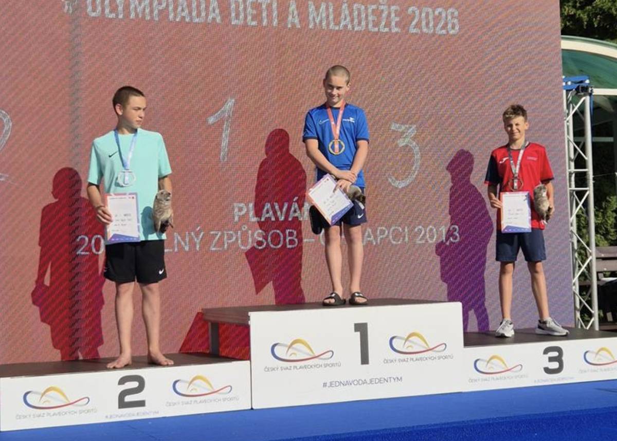 Předposlední den Olympiády dětí a mládeže přinesl Kraji Vysočina další radost. Medailová sbírka se rozrostla hlavně díky plavci Viggovi Talpovi, který během jednoho dne přidal zlato na 400 m volný způsob a stříbro na 400 m polohový závod.  Výborně se předvedl také Dominik Jančář. Ukázal, že mu sedí víc než jedna disciplína. Ve skoku do výšky získal zlato a na 60 m překážek přidal bronz. Medailová bilance Kraje Vysočina za středu 24. června 2026 Zlato Dominik Jančář, atletika, skok do výšky, mladší žáci Rozálie Machová, atletika, 800 m, starší žákyně Maxmilián Melechovský, atletika, 800 m, mladší žáci Viggo Talpa, plavání, 400 m volný způsob, chlapci 2013 Stříbro Viggo Talpa, plavání, 400 m polohový závod, chlapci 2013 Bronz Dominik Jančář, atletika, 60 m překážek, mladší žáci Družstvo stolního tenisu, chlapci U15 + U13 Skvěle Vysočinu reprezentuje také Terezka Dovicová mezi paraplavkyněmi. Na 100 m znak doplavala osmá, na 100 m prsa jí patřilo krásné 4. místo.