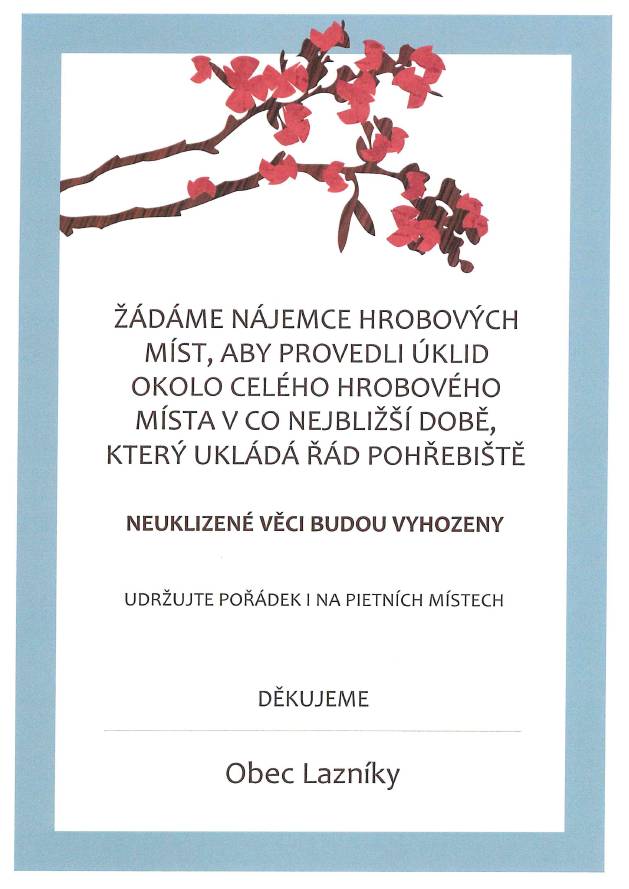 udržujte pořádek na pietních místech