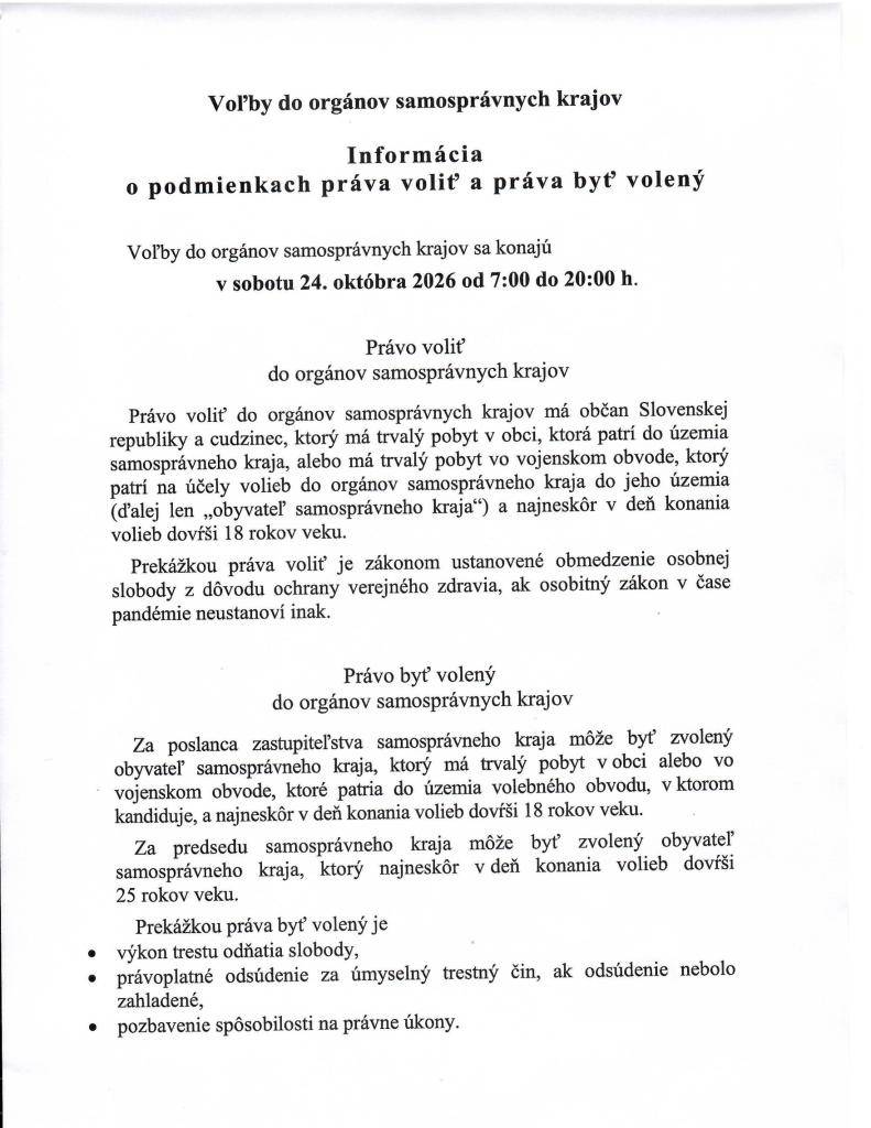 Voľby do orgánov samosprávnych krajov 2026