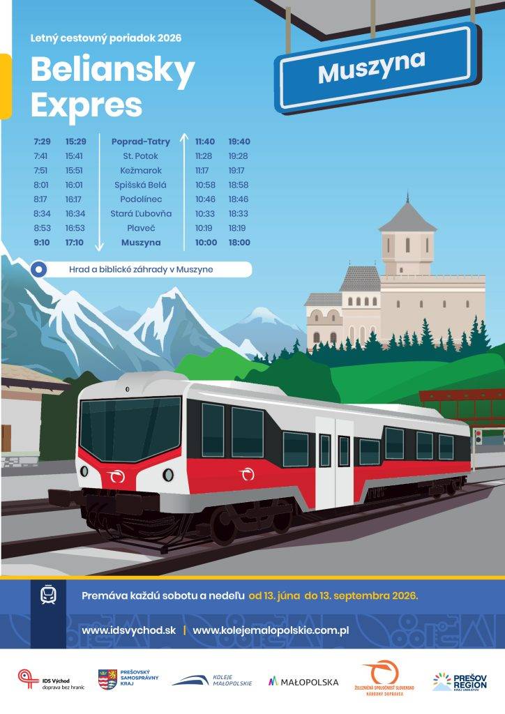 Aj počas tohtoročnej letnej sezóny od 13. júna 2026 premáva medzi Popradom a Muszynou Beliansky expres. Beliansky expres ponúka pohodlný spôsob, ako spoznať zaujímavé miesta od Popradu až po Muszynu...