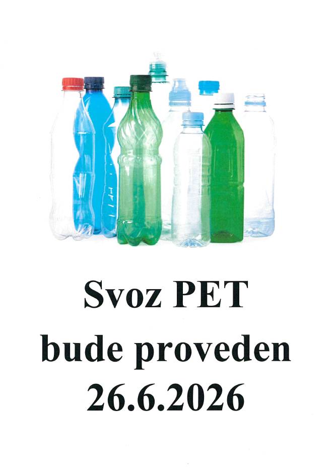 Svoz PET provedeme v pátek 26.6.2026