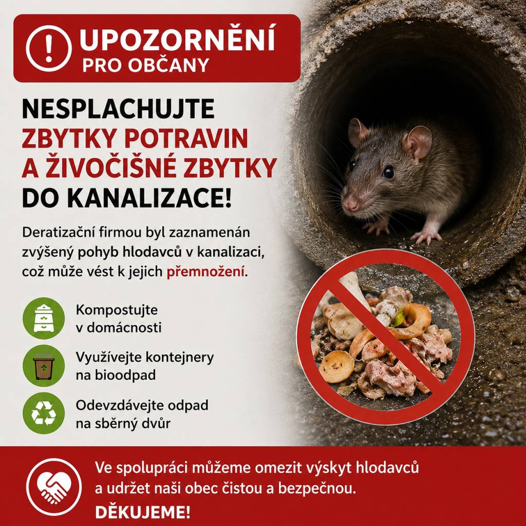 NESPLACHUJTE ZBYTKY POTRAVIN A ŽIVOČIŠNÉ ZBYTKY DO KANALIZACE!