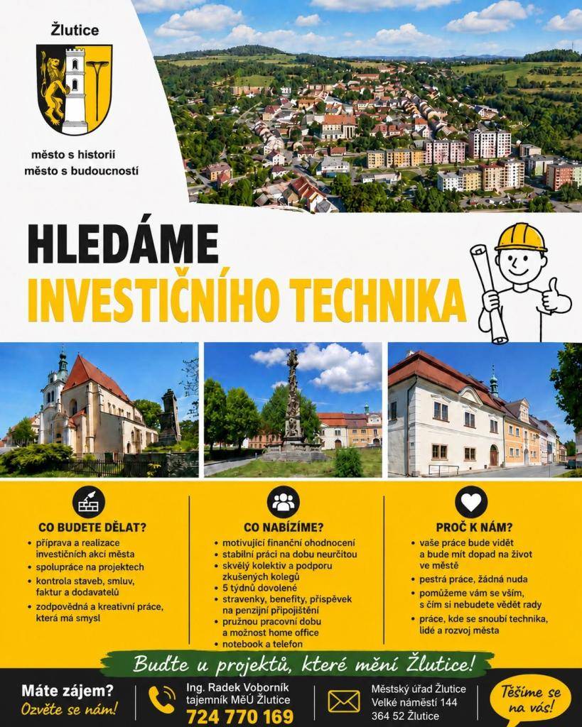 Stále hledáme investičního technika. Do smazání inzerátu se můžete ozvat na níže uvedené kontakty.