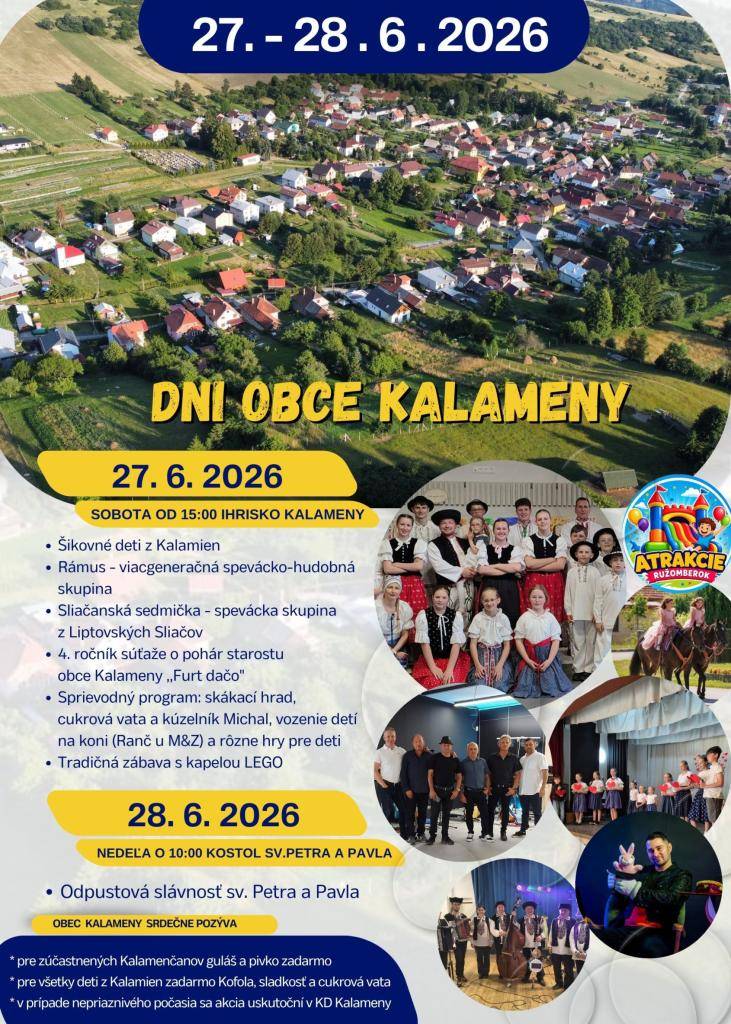 Dni obce Kalameny 27.06.2026