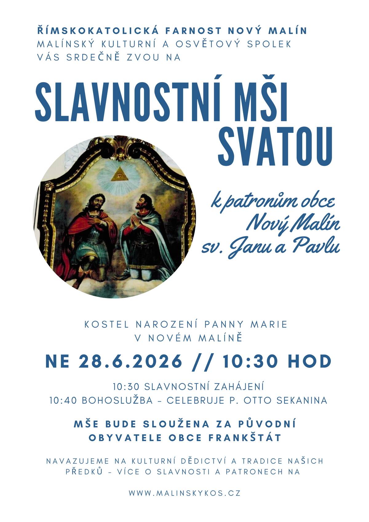 Mše bude sloužena za původní obyvatele obce Franštát