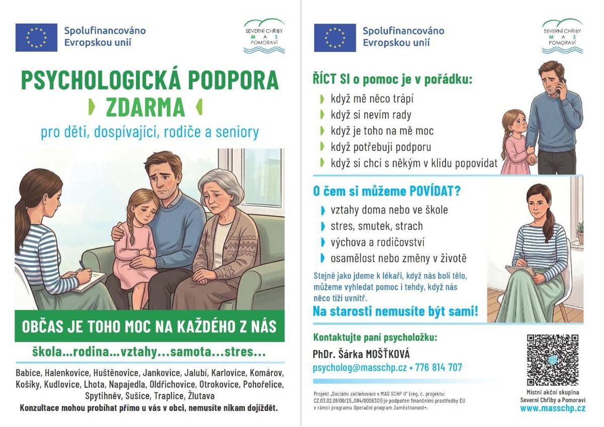 Starosti doma, ve škole, v práci, ve vztazích nebo jen pocit, že si potřebujete s někým nezaujatým promluvit...