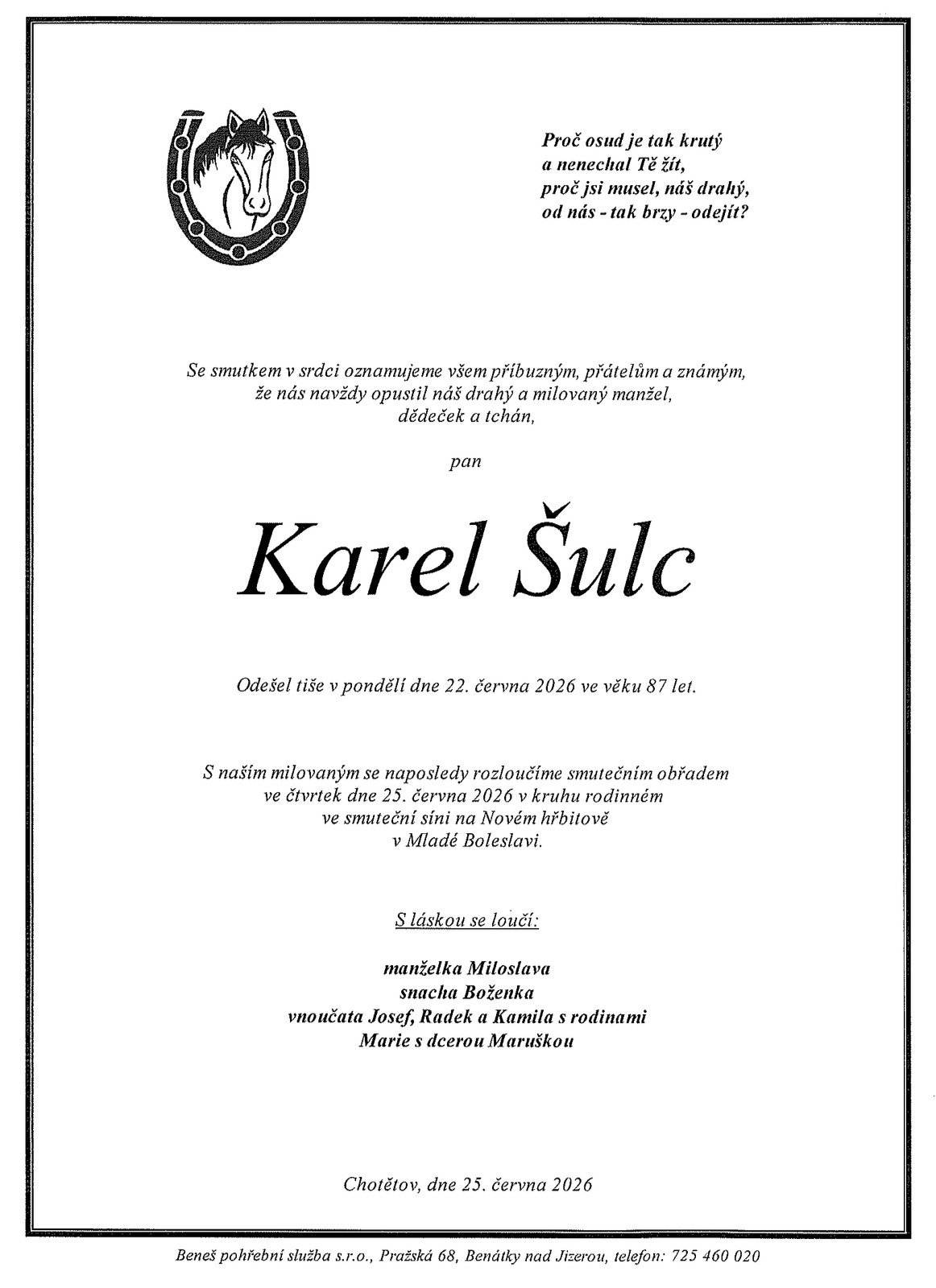 Parte pan Karel Šulc 🕊️.