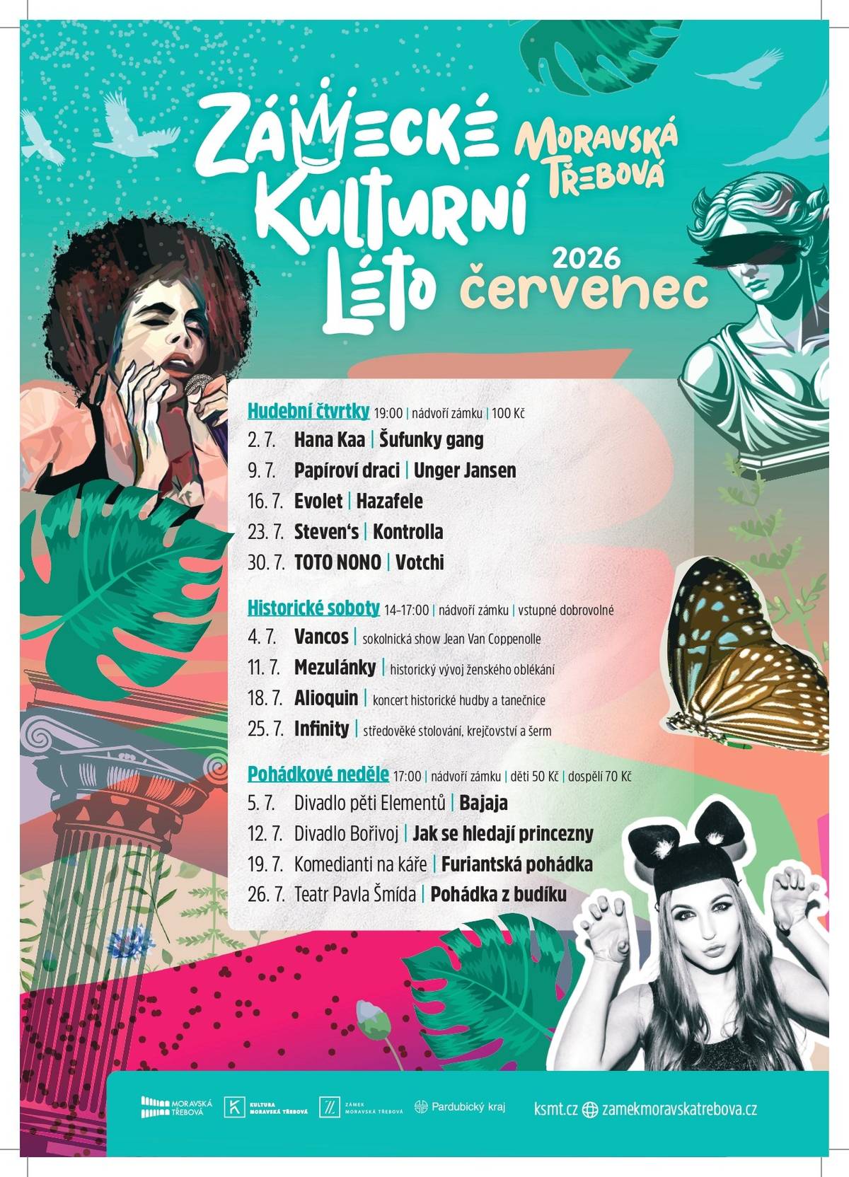 Zámecké kulturní léto se blíží☀️ Program na červenec je bohatý a vybere si snad opravdu každý🤩   Užijte si léto s námi   Těšíme se na Vás.   Děkujeme Kulturní služby města Moravská Třebová
