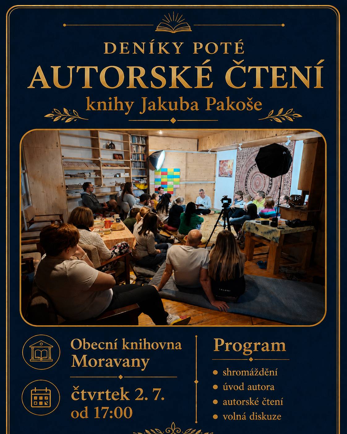 Obecní knihovna zve na první autorské čtení do moravanské knihovny. Pan Pakoš z Moravan nás osobně seznámí se svou novou knihou pro život, ve které najdete 365 zamyšlení, možná i návodů, které Vám mohou pomoci zrovna v situaci, ve které se nacházíte.