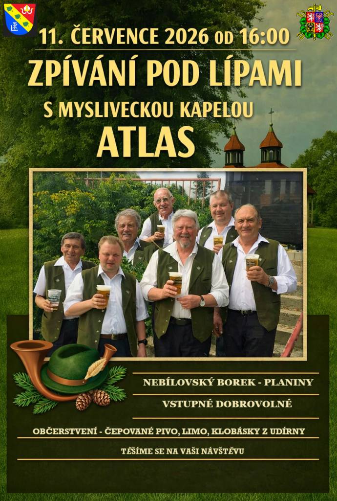 Planiny - Nebílovský Borek u kaple sv. Vojtěcha 11. července 2026 od 16:00 do 21:00.