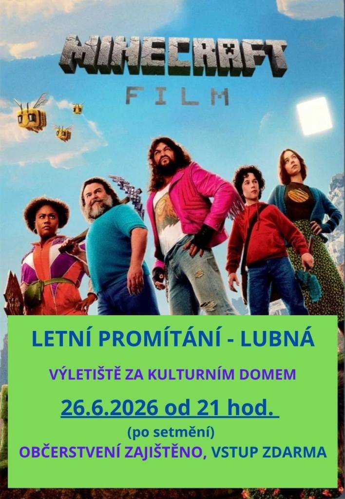 26. 6. 2026 za kulturním domem, podrobnosti v příloze.
