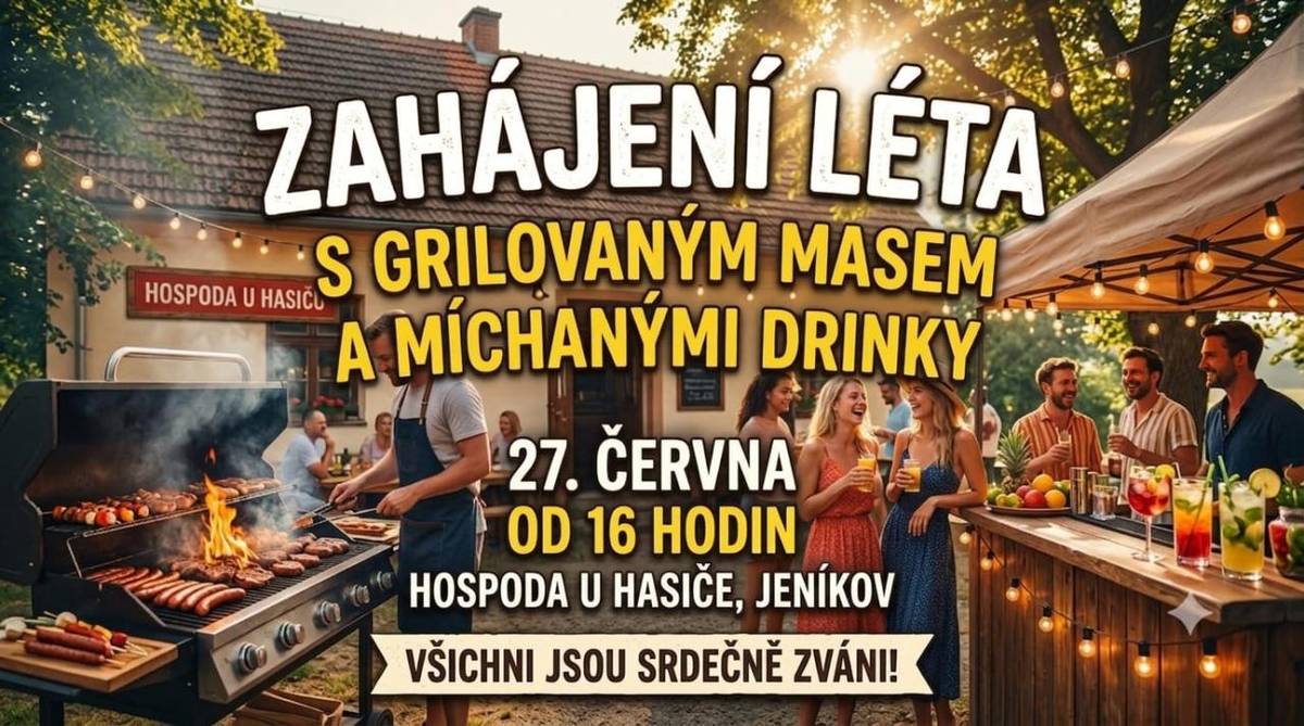 S grilovaným masem a míchanými drinky  27. 6. 2026 od 16:00