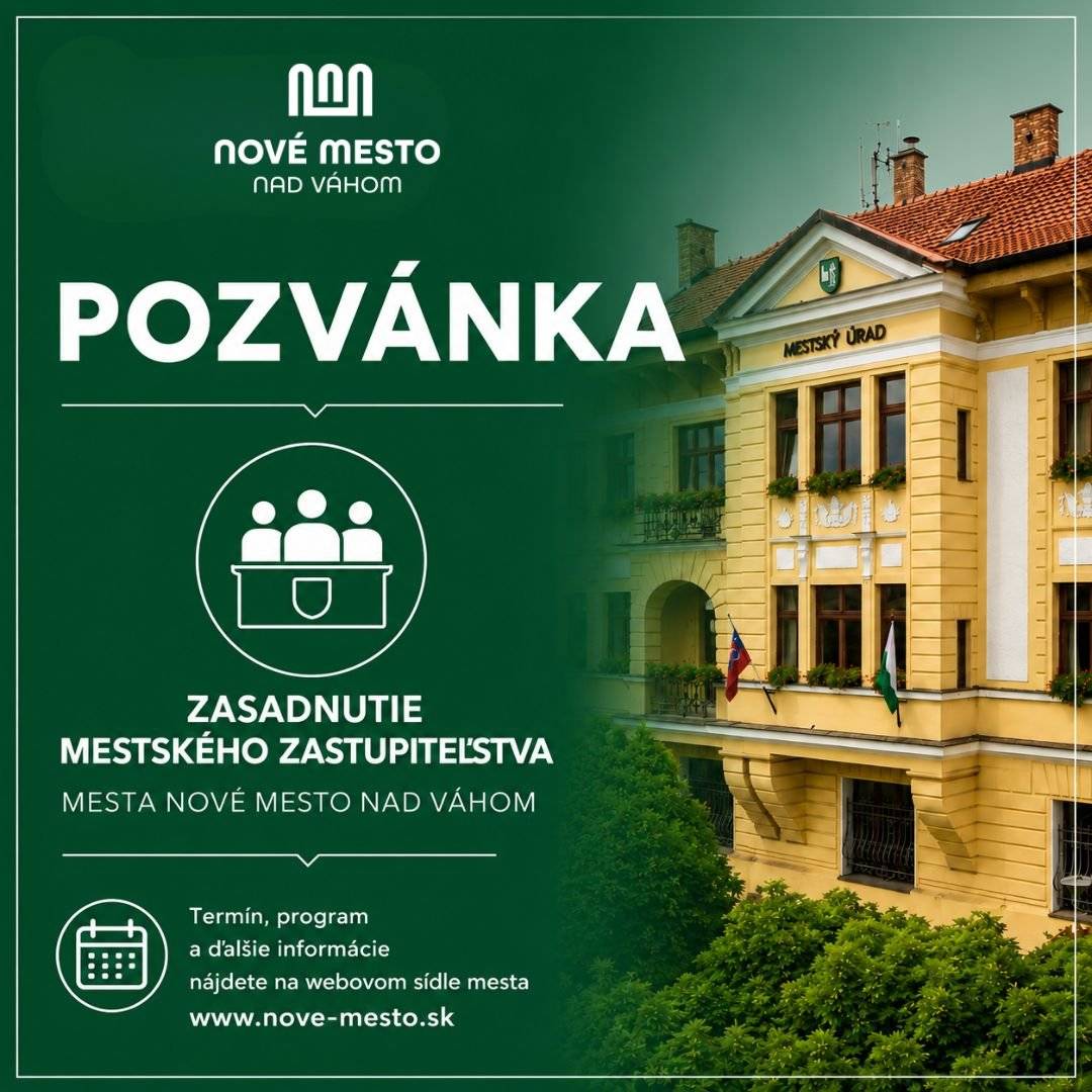 Zasadnutie Mestského zastupiteľstva sa uskutoční dnes, 23.6.2026 o 14.00 hod.   Zasadnutie môžu občania sledovať: online prostredníctvom internetu, alebo v priamom prenose na TV Pohoda.   Link na online prenos bude zverejnený v čase konania na facebooku mesta.    PROGRAM