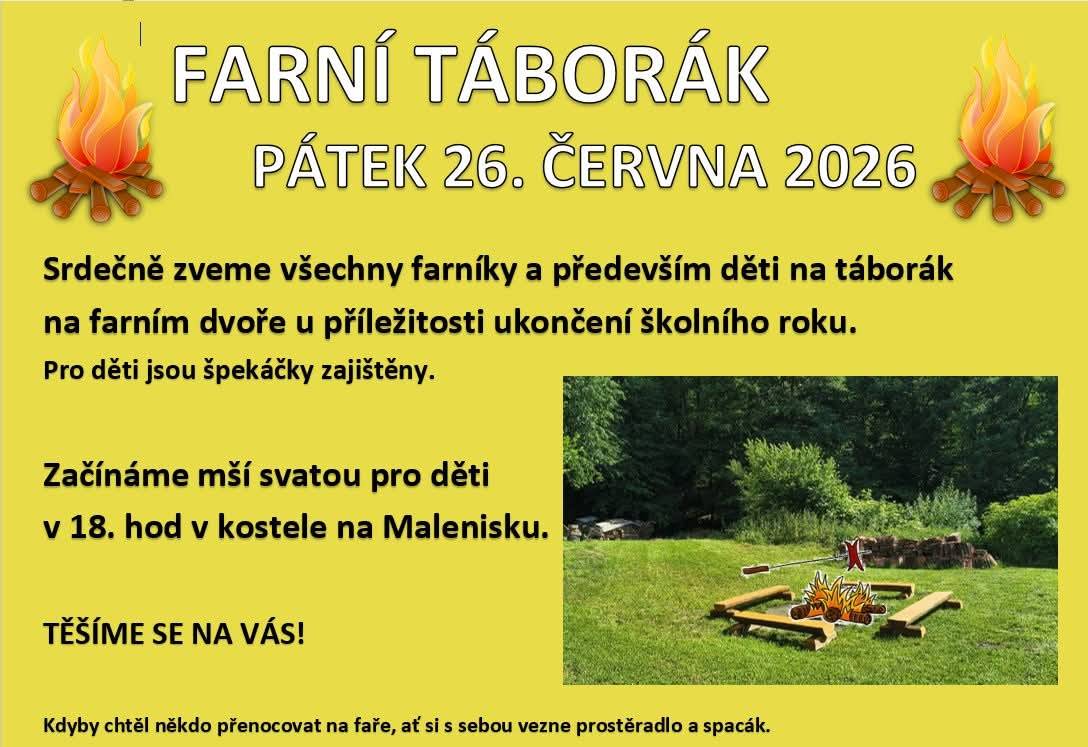 Farnost zve na táborák k ukončení školního roku