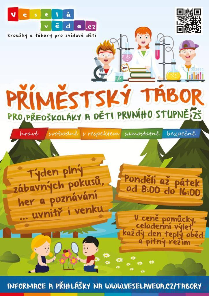 Nabídka příměstských táborů pro předškoláky a děti prvního stupně - Veselá věda.