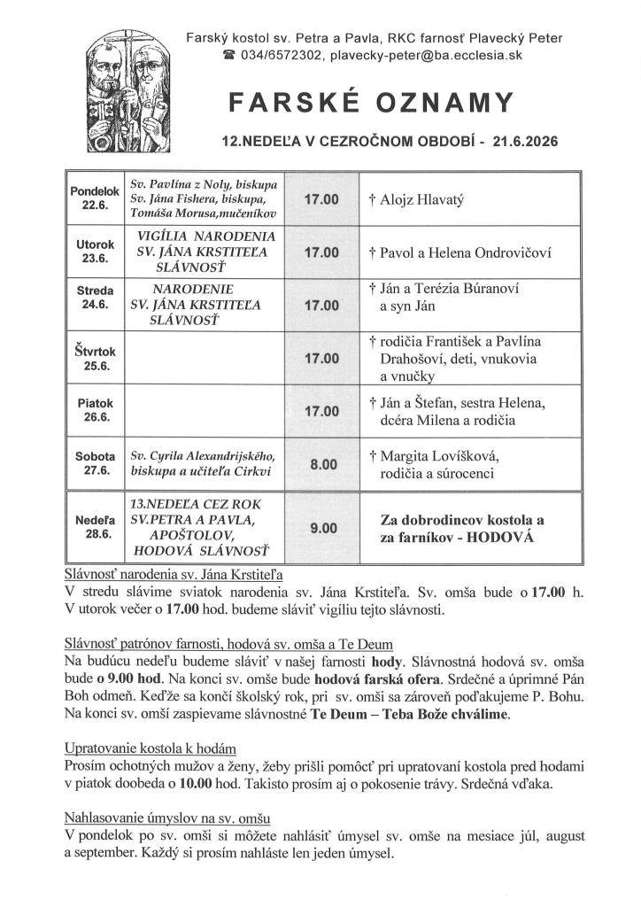 od 22.6. do 28.6.2026