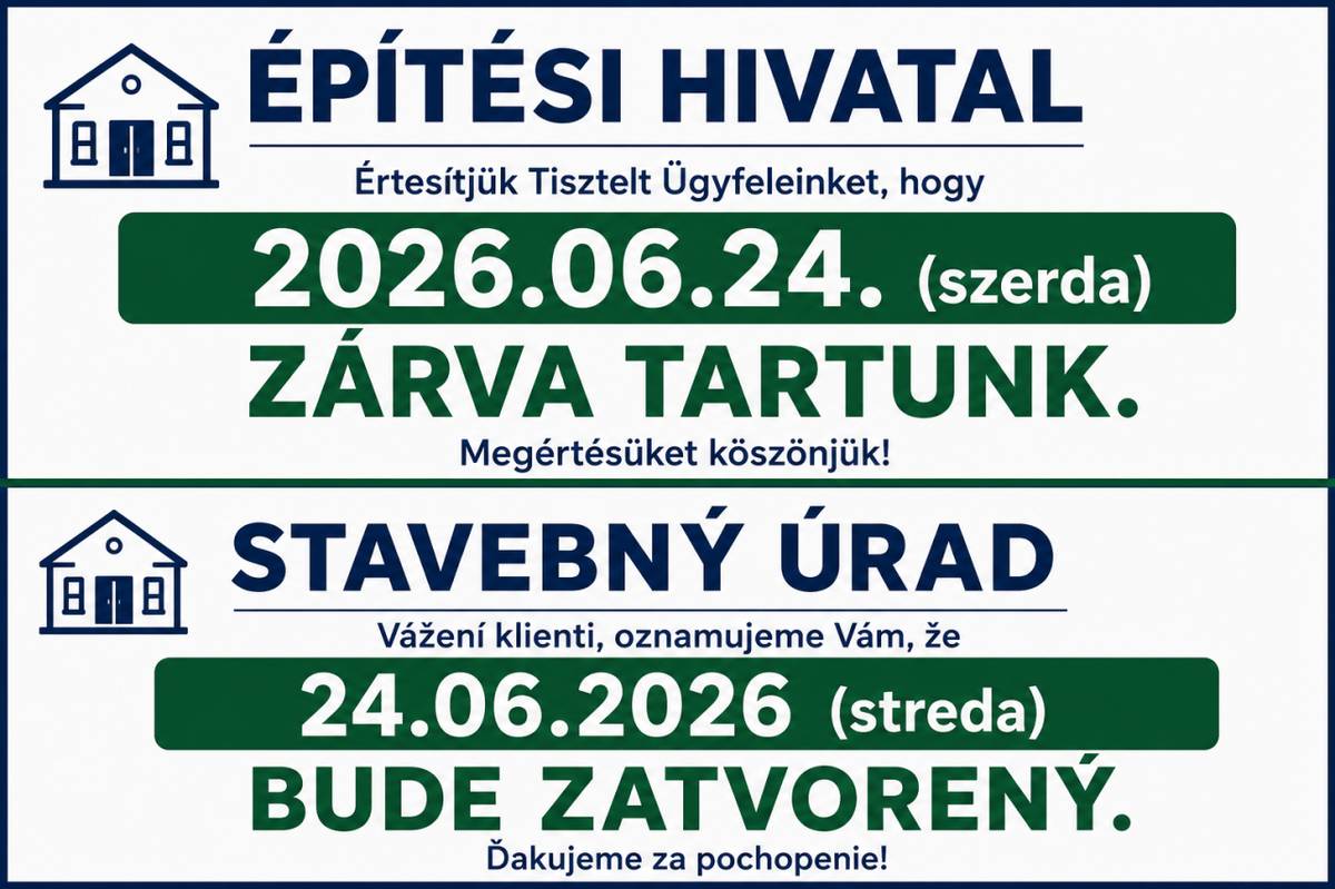 Értesítés - Oznam