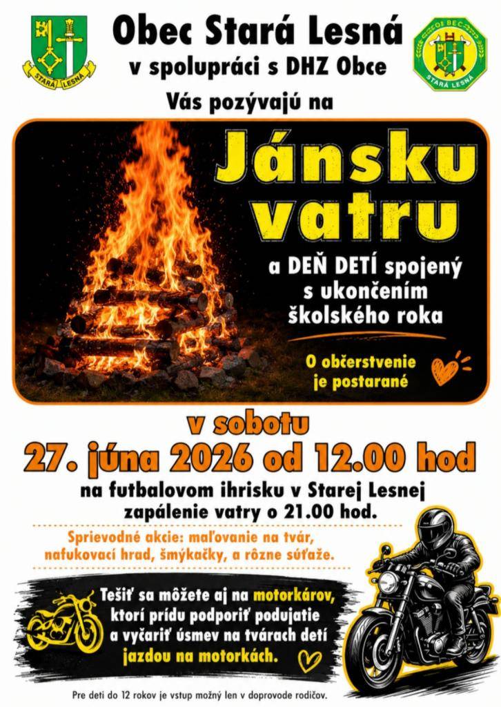 Jánska vatra - sobota  27.06.2026