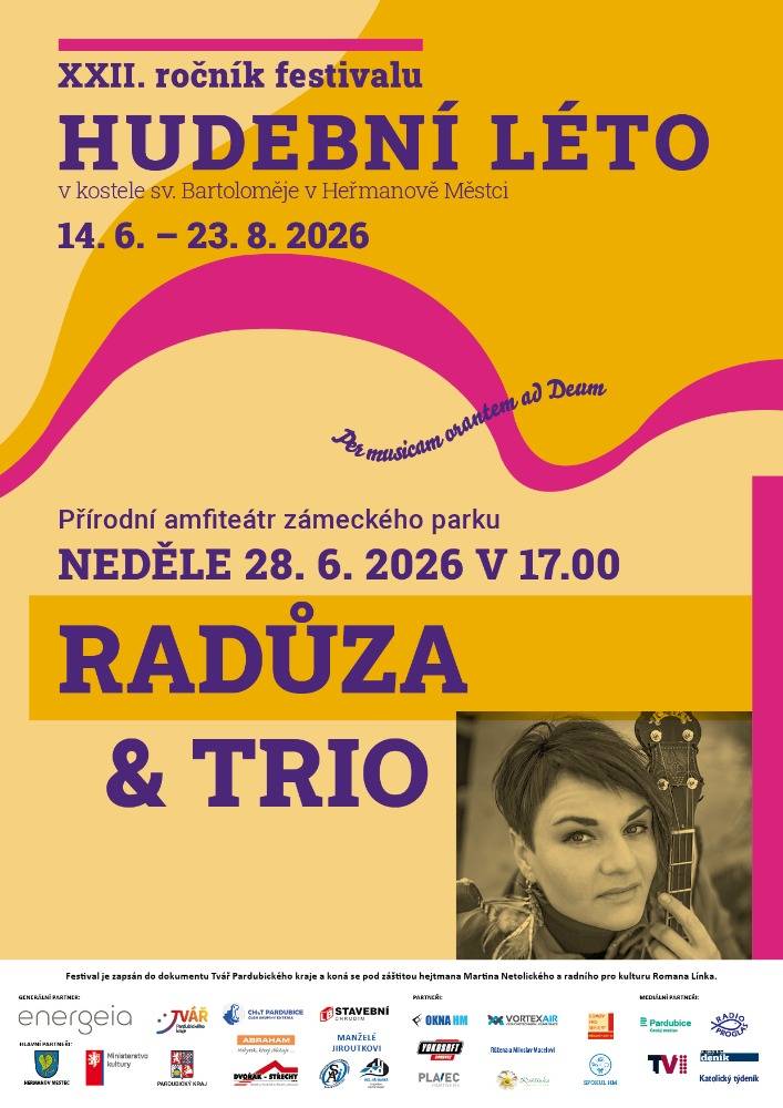 Mimořádný hudební zážitek slibuje externí koncert festivalu „Hudební léto“ již tuto neděli 28. června od 17 hodin v amfiteátru Zámeckého parku. Hostem festivalu bude zpěvačka, multiinstrumentalistka, skladatelka a textařka Radůza vlastním jménem Radka Vranková.