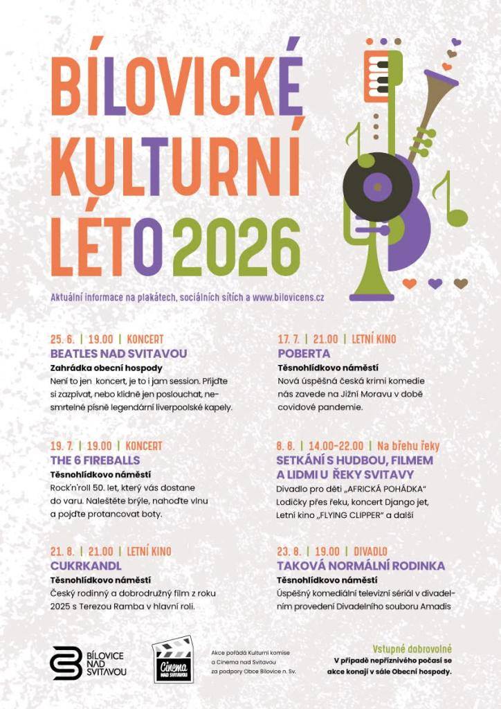 Přijměte pozvání do Bílovic n.S. na Bílovické kulturní léto.