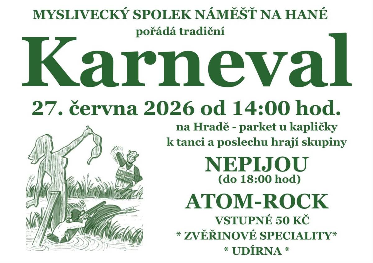 MS Náměšť na Hané pořádá 27. června od 14:00 na hradě tradiční KARNEVAL.