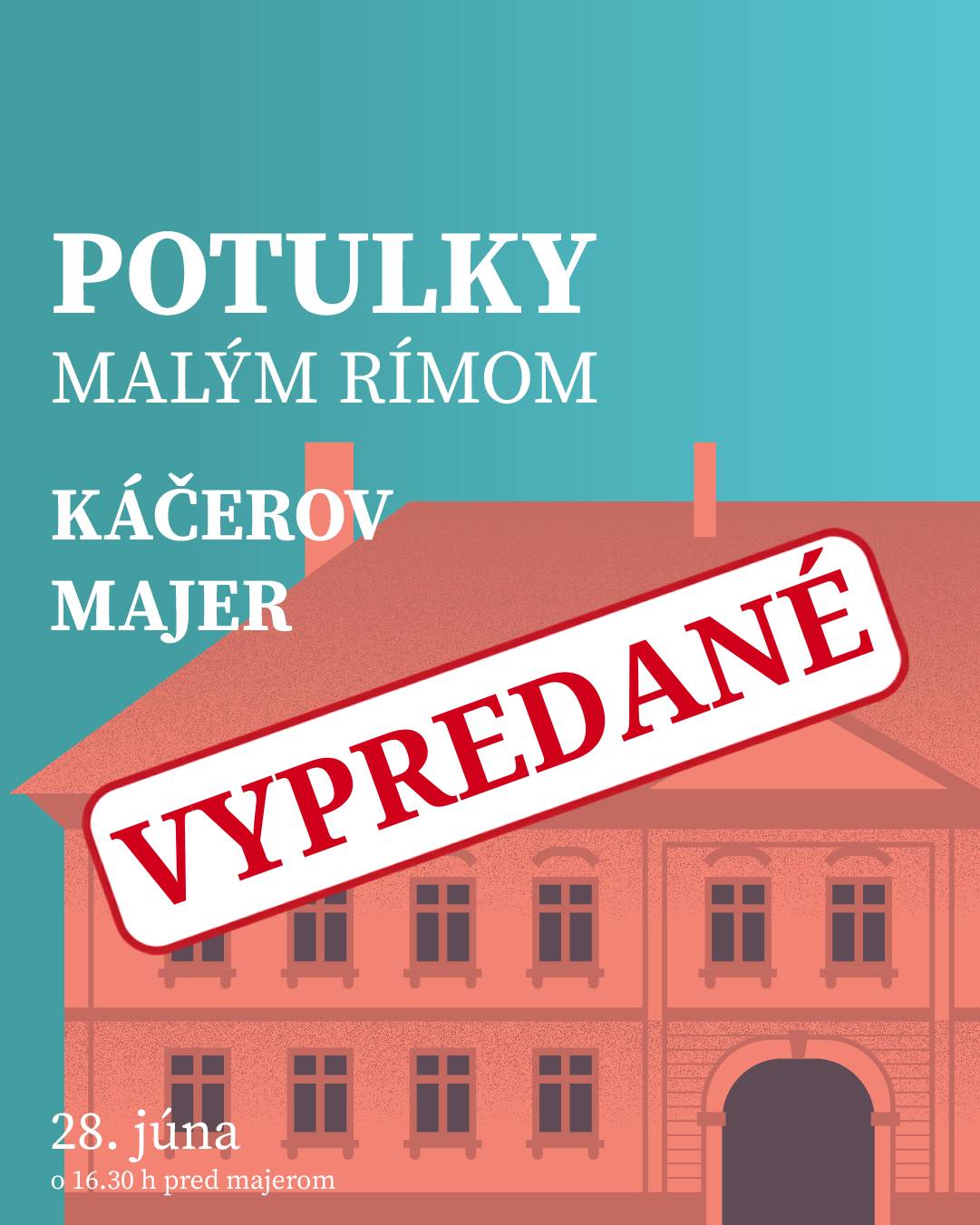 Teší nás veľký záujem o júnovú Potulku Malým Rímom. Návštevníci sa počas nej pozrú do Káčerovho majera, jednej z najzaujímavejších historických stavieb v Trnave, ktorá bola dlhé desaťročia neprístupná verejnosti. Dozvedia sa viac o jej histórii, prepojení s trnavským pivovarníctvom aj o tom, po kom nesie svoje meno.      Podujatie je vypredané. Z dôvodu obmedzenej kapacity nebude možné zúčastniť sa potulky bez platnej vstupenky zakúpenej vopred.     Ďakujeme za váš záujem a tešíme sa na stretnutie s účastníkmi potulky.