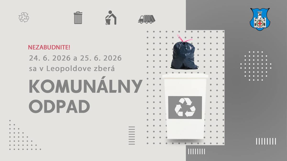 ➡️Informujeme obyvateľov, že 24. a 25. 6. 2026 sa v našom meste bude vyvážať komunálny odpad.