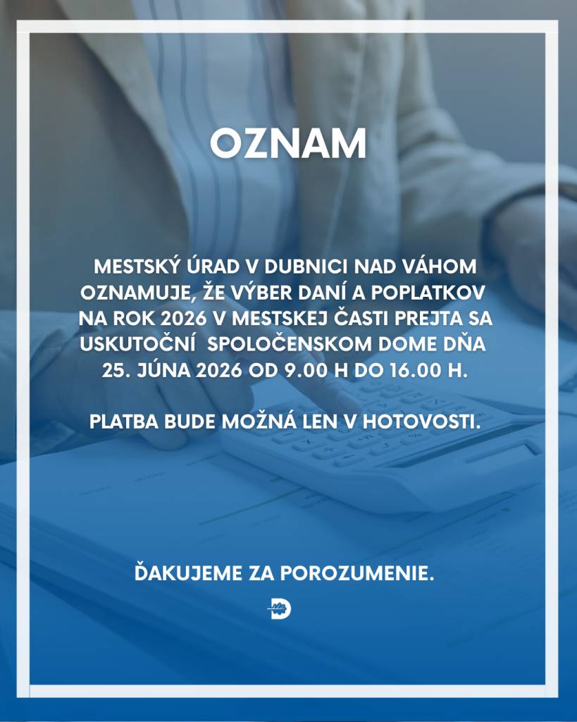 A to vo štvrtok 25. júna od 9.00 h do 16.00 h. Platba bude v tomto prípade možná iba v hotovosti.