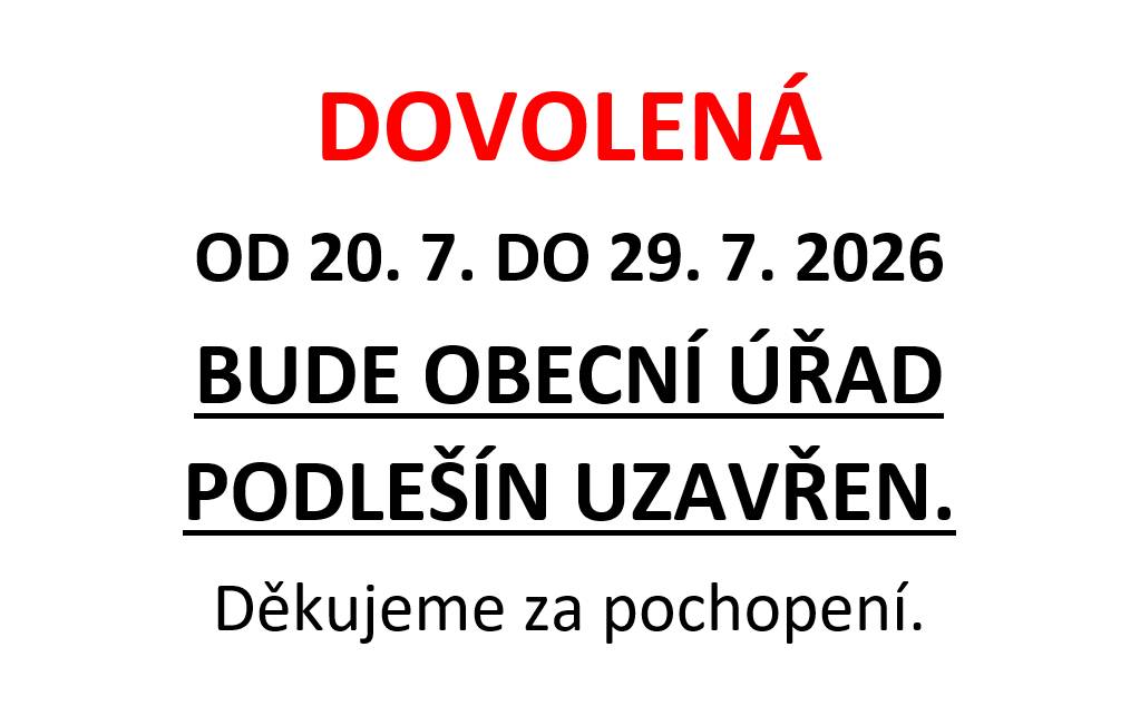 DOVOLENÁ OÚ PODLEŠÍN