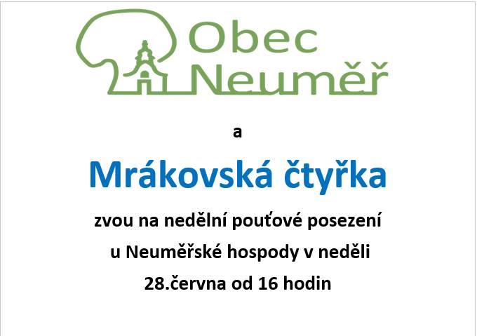 V neděli 28. června od 16 hodin zveme na pouťové posezení s Mrákovskou čtyřkou.