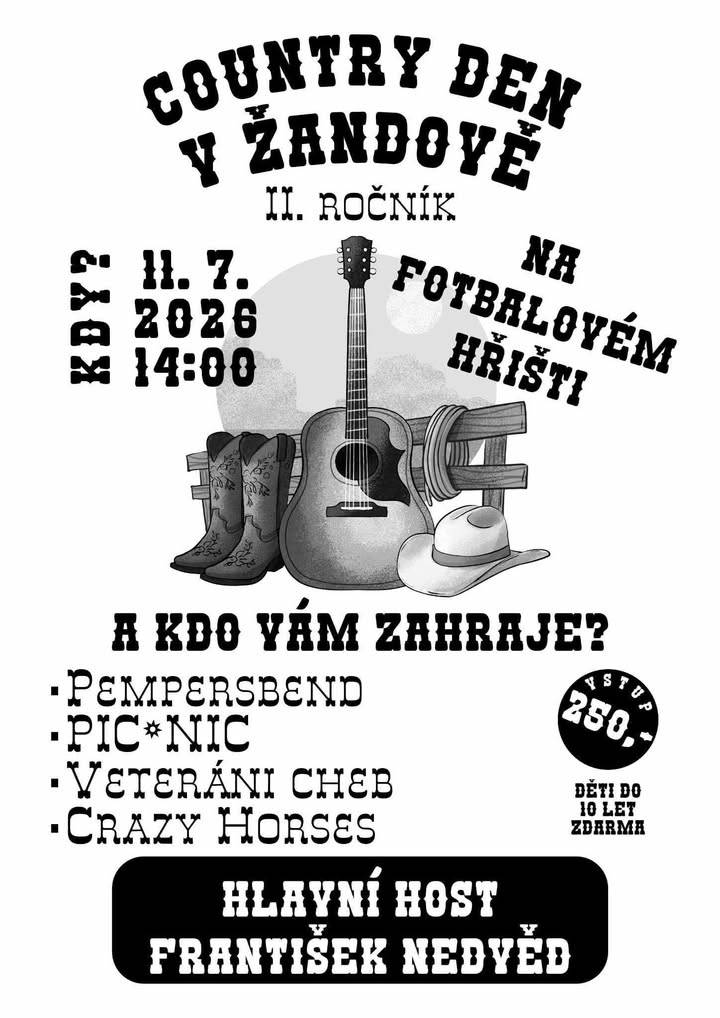 II. ROČNÍK CONTRY DEN 11.7.2026 V DOLNÍM ŽANDOVĚ