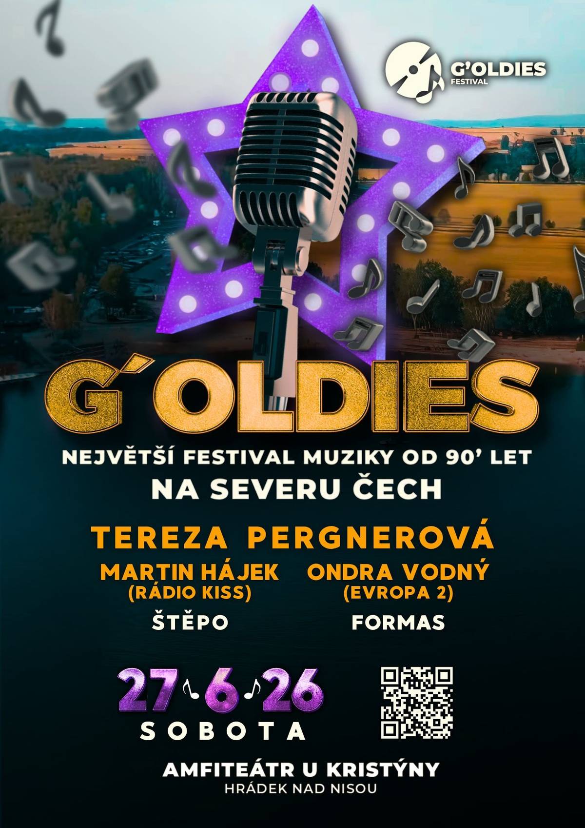 Největší festival muziky od 90´let na severu Čech. Tereza Pergnerová, Martin Hájek (Rádio Kiss), Ondra Vodný (Evropa 2), Štěpo, Formas.  Předprodej >>>