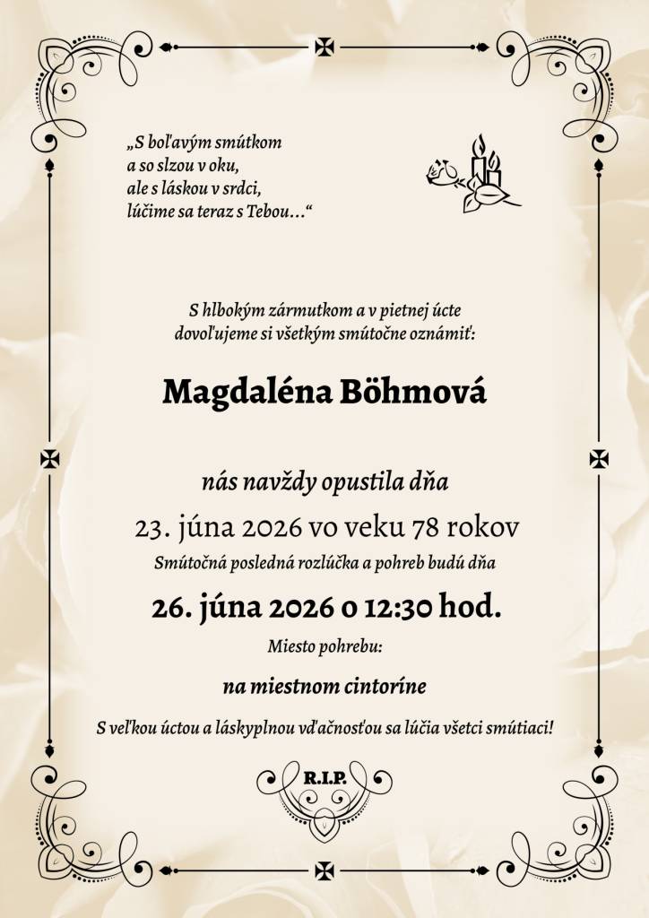 Smútočný oznam