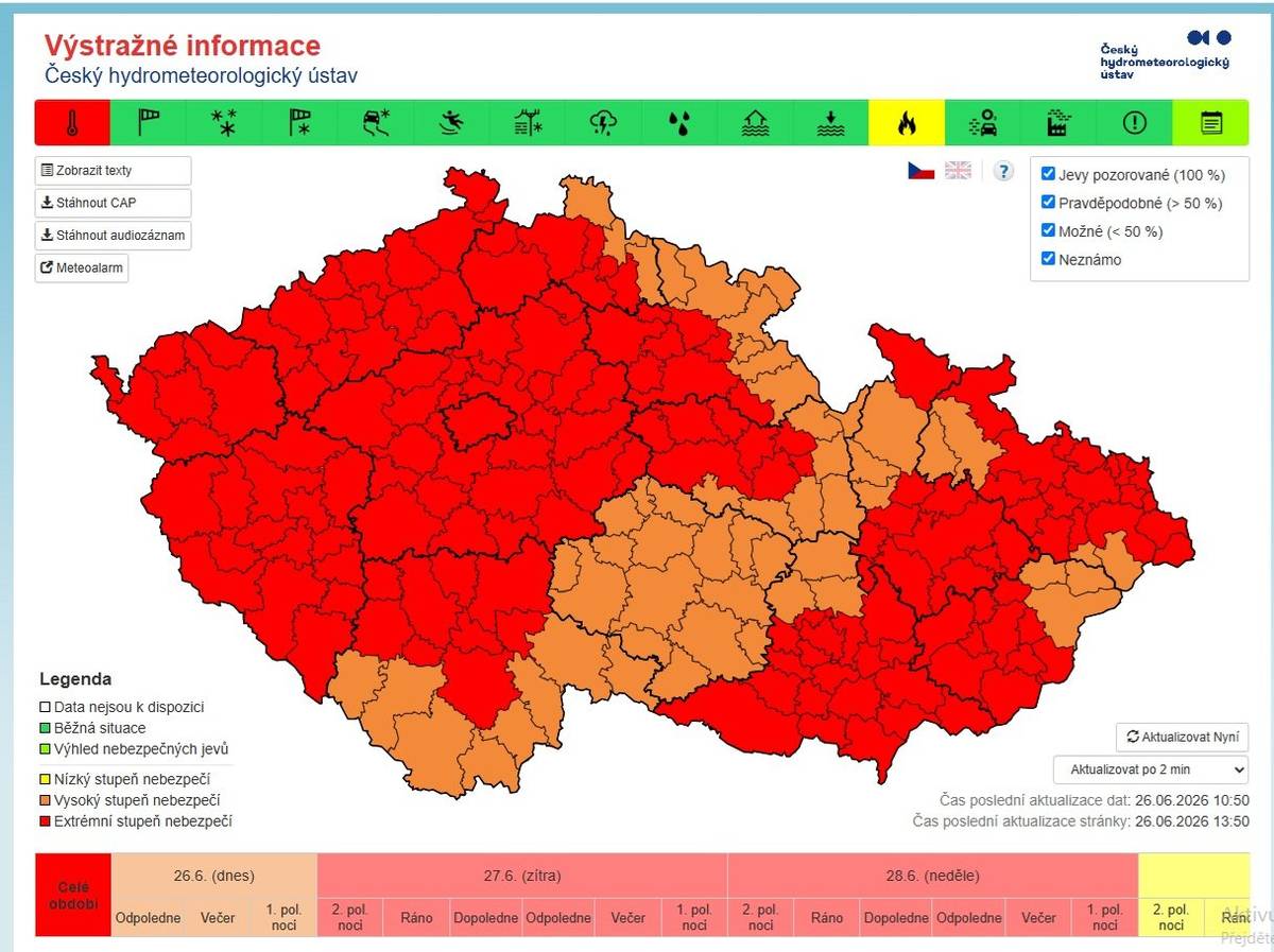 V sobotu 27. 6. 2026 je z důvodu horka sběrný dvůr ve Stěžerách otevřen od 8 - 10 hodin.   Ve Stěžírkách je otevřeno dle plánu od 9 - 12 hodin.
