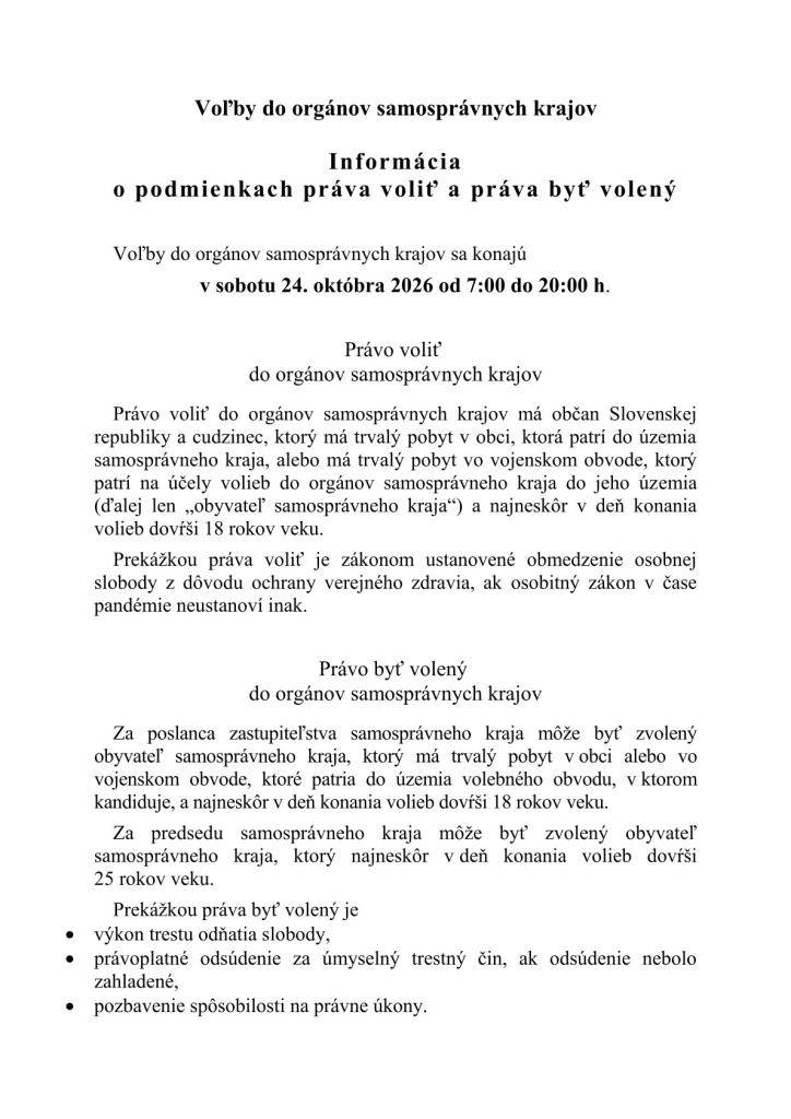 voľby 24. októbra 2026