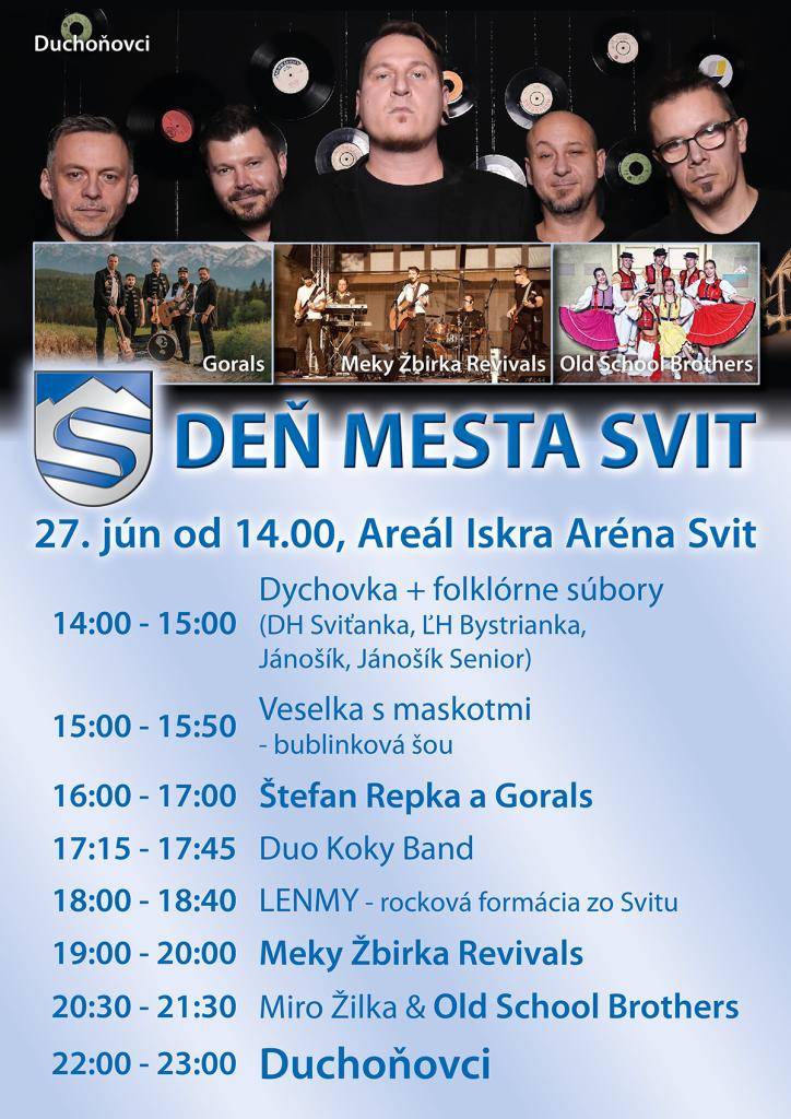 Mesto Svit vás srdečne pozýva na Dni mesta Svit 2026, ktoré sa uskutočnia v sobotu 27. júna v areáli Iskra Arény.