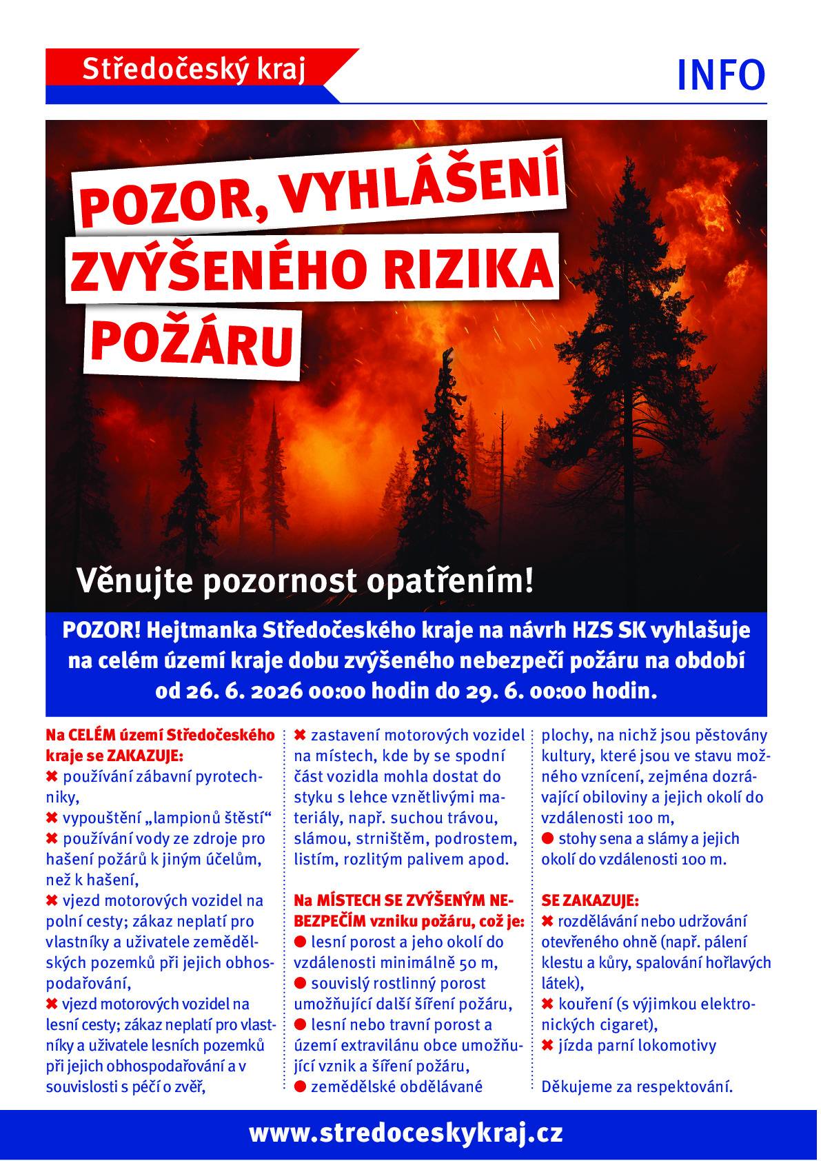 Věnujte pozornost opatřením.