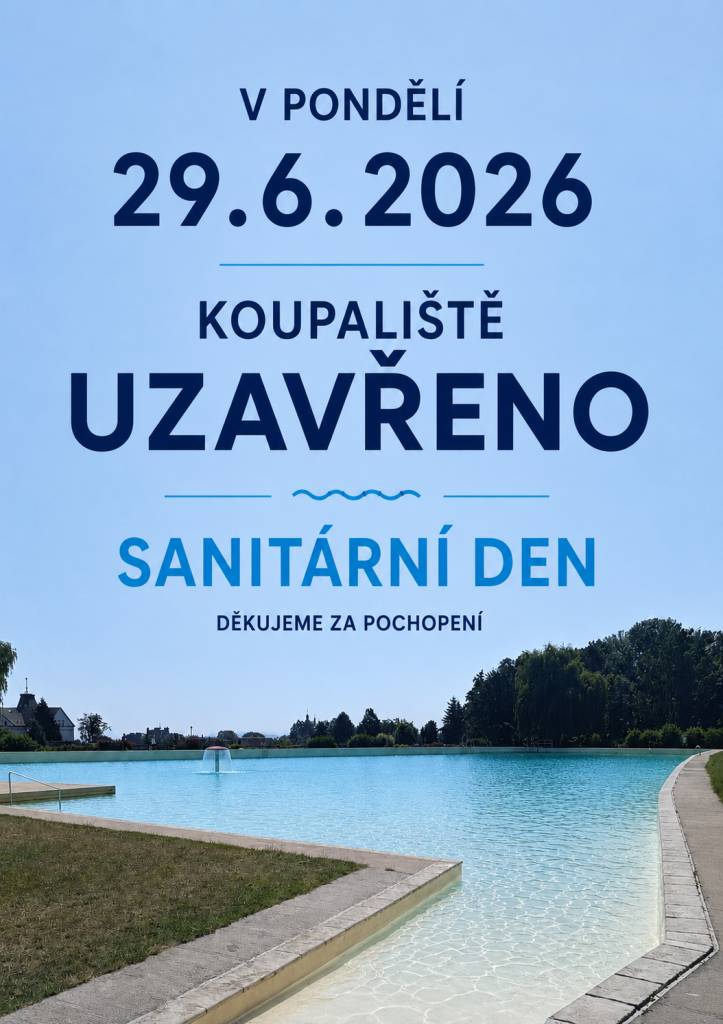 V pondělí 29. 6. proběhne na koupališti sanitární den.