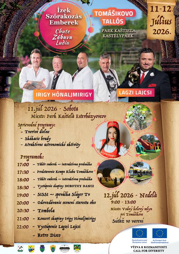 Chute, zábava, ľudia- Prehľad podujatí / Ízek, szórakozás , emberek - Programajánló