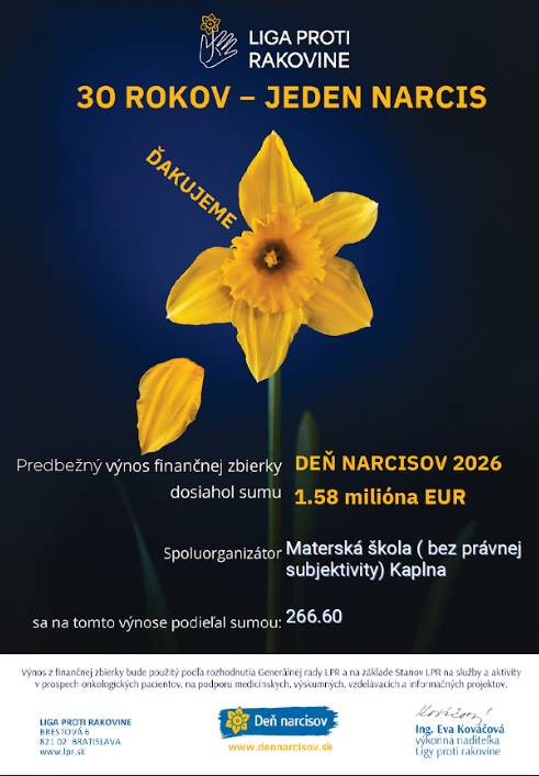 Ďakujeme, že ste podporili Ligu proti rakovine - Deň narcisov!